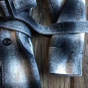 Flannel style  hoodie coat